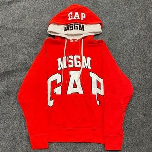 GAP MSGM Hoodie Men Medium Red White